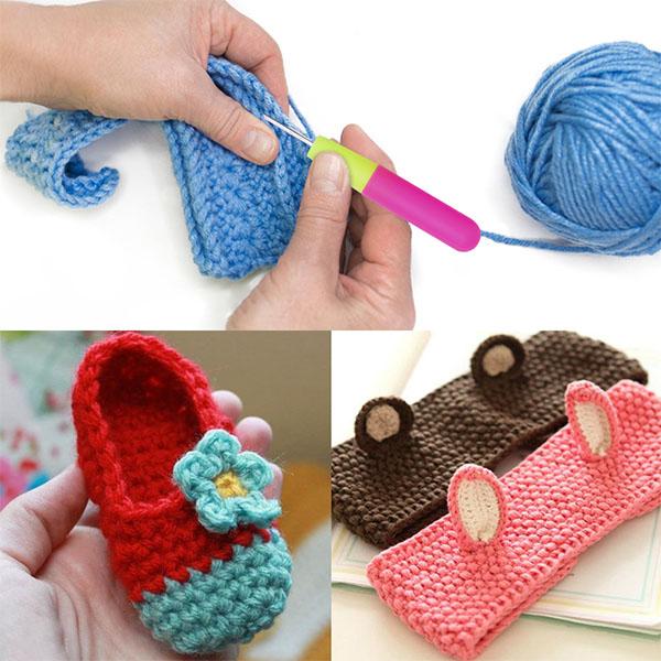 5pcs/Set Plastic Crochet Needle Braiding Latch Hook Weaving Hair Dreading Hooks Tool For Braid Craft Hand Sewing Needles