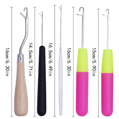 5pcs/Set Plastic Crochet Needle Braiding Latch Hook Weaving Hair Dreading Hooks Tool For Braid Craft Hand Sewing Needles