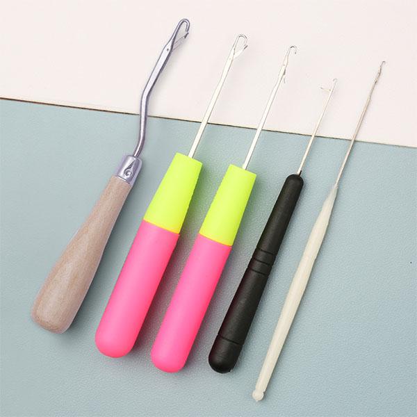 5pcs/Set Plastic Crochet Needle Braiding Latch Hook Weaving Hair Dreading Hooks Tool For Braid Craft Hand Sewing Needles