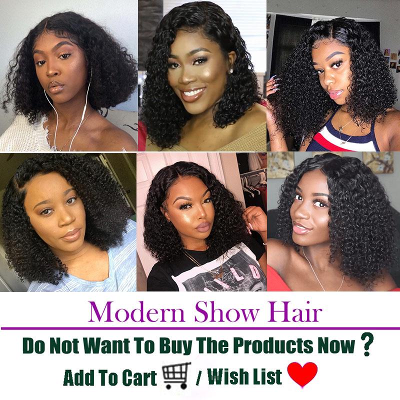 Modern Show Hair Short Brazilian Curly Bob Wigs Virgin Remy Human Hair Lace Front Wigs With Baby Hair For Sale-customer show