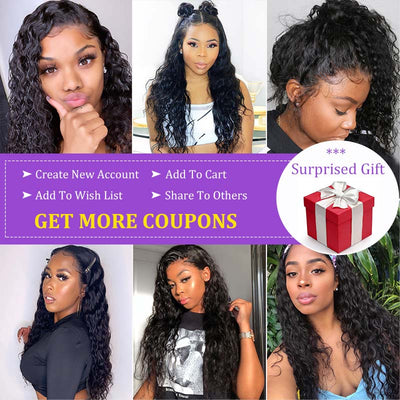 Modern Show 13x4 Invisible Lace Front Wig Long Brazilian Water Wave Human Hair Pre Plucked Half Lace Frontal Wigs