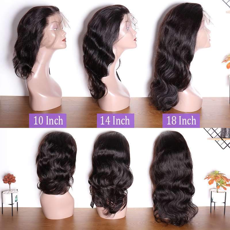 150 Density Guleless Pre Plucked 360 Lace Wig Body Wave Raw Indian Human Hair 360 Lace Frontal Wigs-different length show