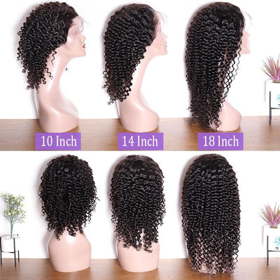 150 Density Malaysian Virgin Curly Hair Lace Front Wigs Remy Human Hair Half Lace Wigs For Sale length show