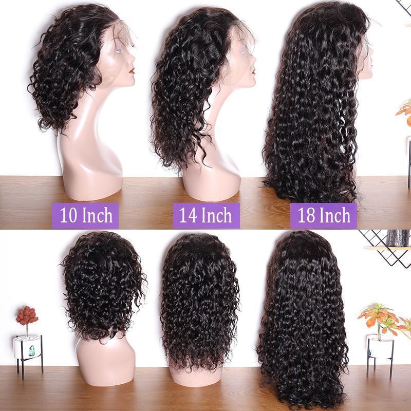 150 Density Water Wave Pre Plucked 360 Lace Wigs With Baby Hair Real Raw Indian Remy Human Hair Wigs For Sale length show
