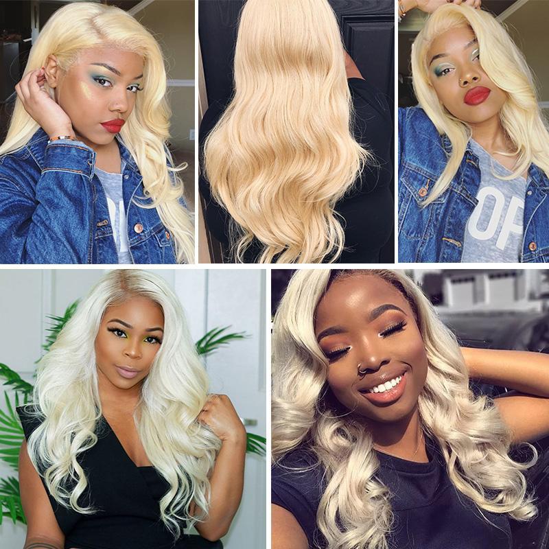 Modern Show #613 Blonde Hair Bundles Brazilian Body Wave Human Hair Extensions 3 Pcs Non Remy Hair Weave-customer show