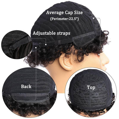 Modern Show Short Haircuts Fummy Curly Hair Wigs 100 Real Human Hair Machine Made Wig