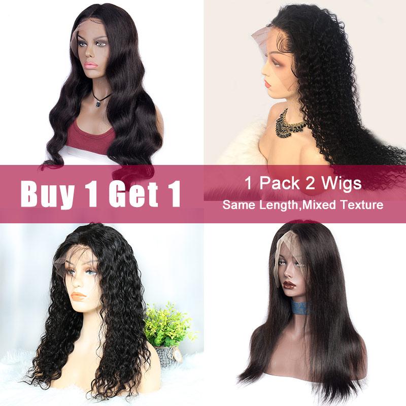 Modern Show Buy 1 Get 1 Free (2 Wigs) | 13x4 Transparent Lace Front Wigs 150 Density Real Remy Human Hair Wigs Pre Plucked With Baby Hair