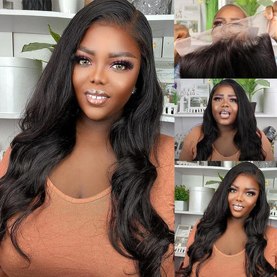 150 Density Malaysian Body Wave Transparent Lace Wig 13x6 Remy Human Hair Lace Front Wigs With Baby Hair