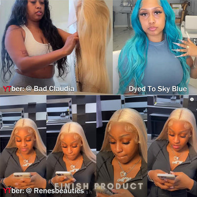 Modern Show 613 Blonde Lace Frontal Wig Brazilian Straight Human Hair Wigs 13x4 Transparent Lace Wigs For Women
