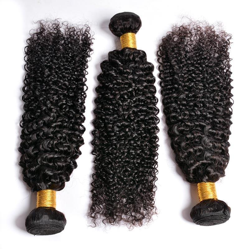 Modern Show 30 Inch Long Brazilian Kinky Curly Human Hair Weave 3 Bundles Natural Black Color Afro Curly Hair Extension
