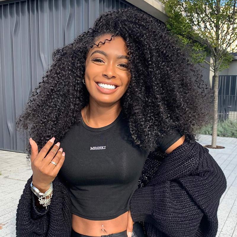 Modern Show Brazilian Kinky Curly Human Hair 4 Bundles 30 Inch Long Afro Curly Hair Weave Natural Black Color