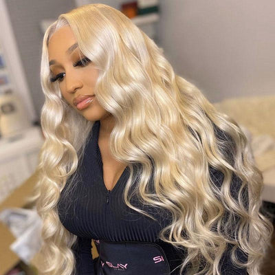 Modern Show 613 Blonde Lace Frontal Wig Brazilian Body Wave Human Hair Wigs 13x4 Transparent Lace Wigs For Women