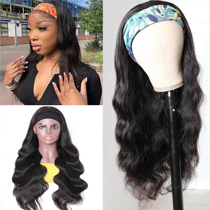 24 Inch Body Wave Human Hair Headband Wig Glueless Machine Made Body Wave Headband Wig Glueless Human Hair Wigs For Black  main image 2