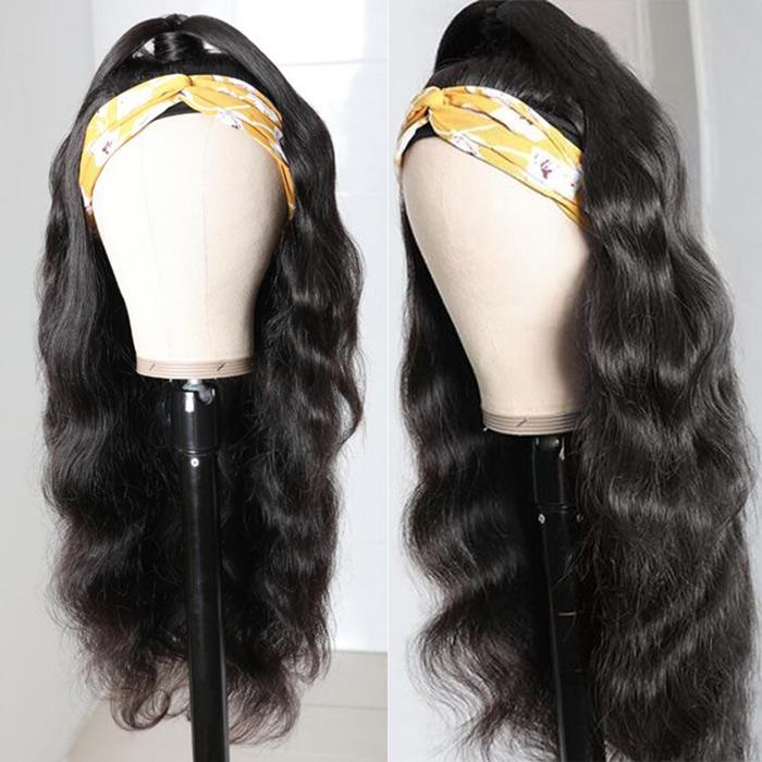 24 Inch Body Wave Human Hair Headband Wig Glueless Machine Made Body Wave Headband Wig Glueless Human Hair Wigs For Black  main image 3