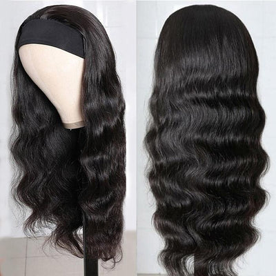 Modern Show Body Wave Headband Wig Glueless Human Hair Wigs Brazilian Remy Hair Headband Scarf Wigs