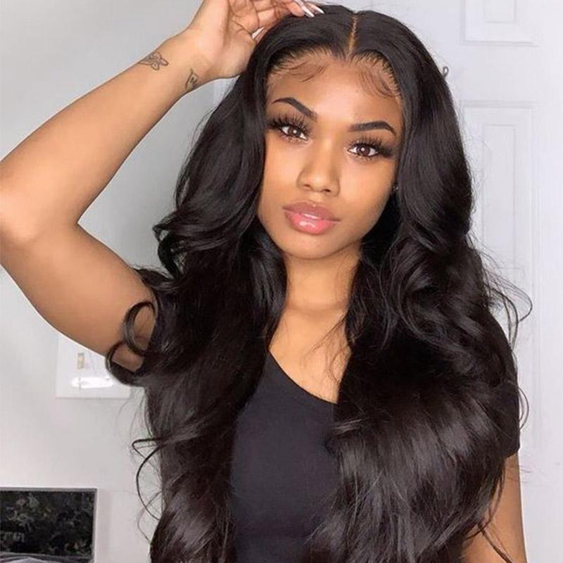 Modern Show Hair U Part Wig | Brazilian Body Wave Human Hair Wigs 2x4 U Part Wigs Natural Black Color 150% Density