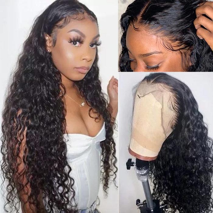 Modern Show 150 Density Brazilian Water Wave 360 Full Lace Wig Human Hair Pre Plucked With Baby Hair