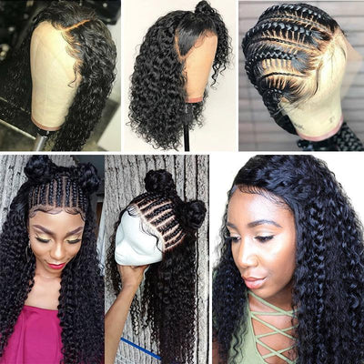 Modern Show Brazilian Curly Weave Human Hair Glueless Pre Plucked 13x6 Lace Frontal Closure With Baby Hair real image