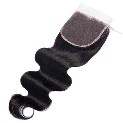 Modern Show Indian Hair Body Wave 5x5 Lace Closure Free Part With Baby Hair Remy Human Hair Closure
