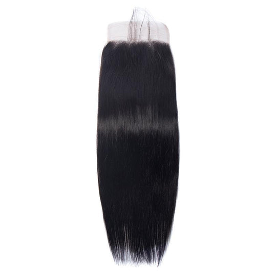 Modern Show Indian Hair Straight 5x5 Lace Closure Free Part With Baby Hair Remy Human Hair Closure