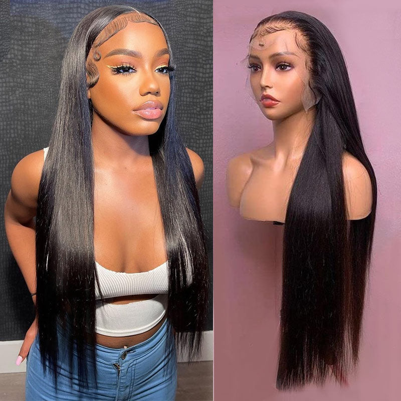Bone Straight Human Hair Wigs Pre Plucked HD Lace 13x4 Lace Front Wigs Virgin Hair