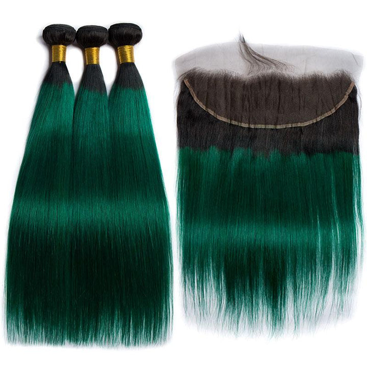 ms-remy-hair-ombre-1b-green-  display picture 3