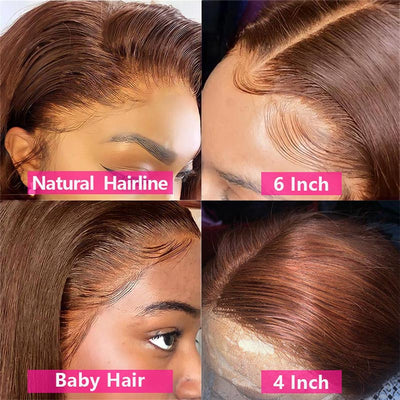 Modern Show Ginger Blonde Human Hair Wigs Straight Hair Transparent Lace Wigs For Women