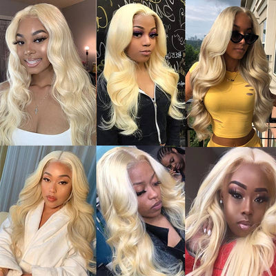 Modern Show Glueless 613 Blonde Wig Body Wave Human Hair 4X4 Lace Closure Wigs For Women