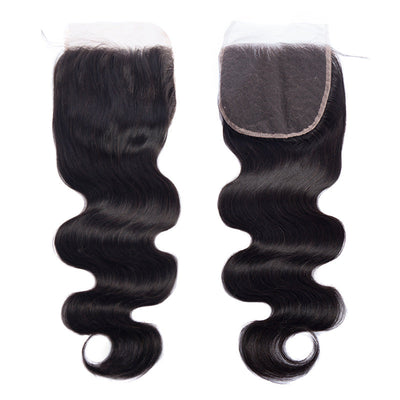 Modern Show 5x5 Invisible Swiss Lace Closure Natural Black Remy Human Hair Free Part Closure With Baby Hair