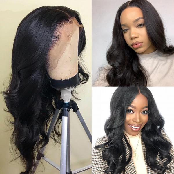 Modern Show Affordable Indian Body Wave Remy Human Hair 13x6 Transparent Lace Wigs For Women