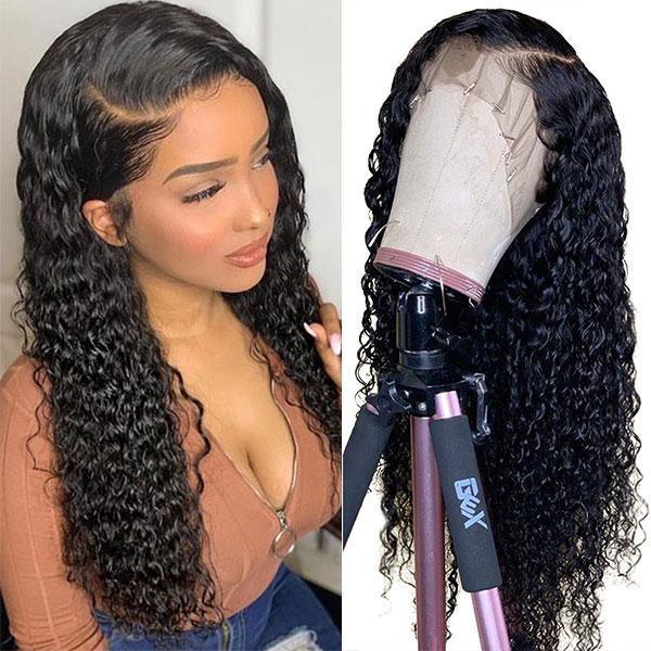 Modern Show Brazilian Deep Curly Human Hair Wigs Pre Plucked Lace Front Wigs With Baby Hair
