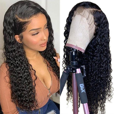 Modern Show Brazilian Deep Curly Human Hair Wigs Pre Plucked Lace Front Wigs With Baby Hair