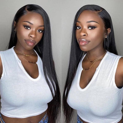 Modern Show Affordable Brazilian Straight Human Hair Wigs Pre Plucked Lace Front Wigs For Black Women