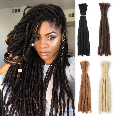 Modern Show Crochet Hair Extensions Handmade Dreadlock Braiding Dreadlocks 100% Human Hair Faux Locs 8-20 Inch 10 Strands One Bag