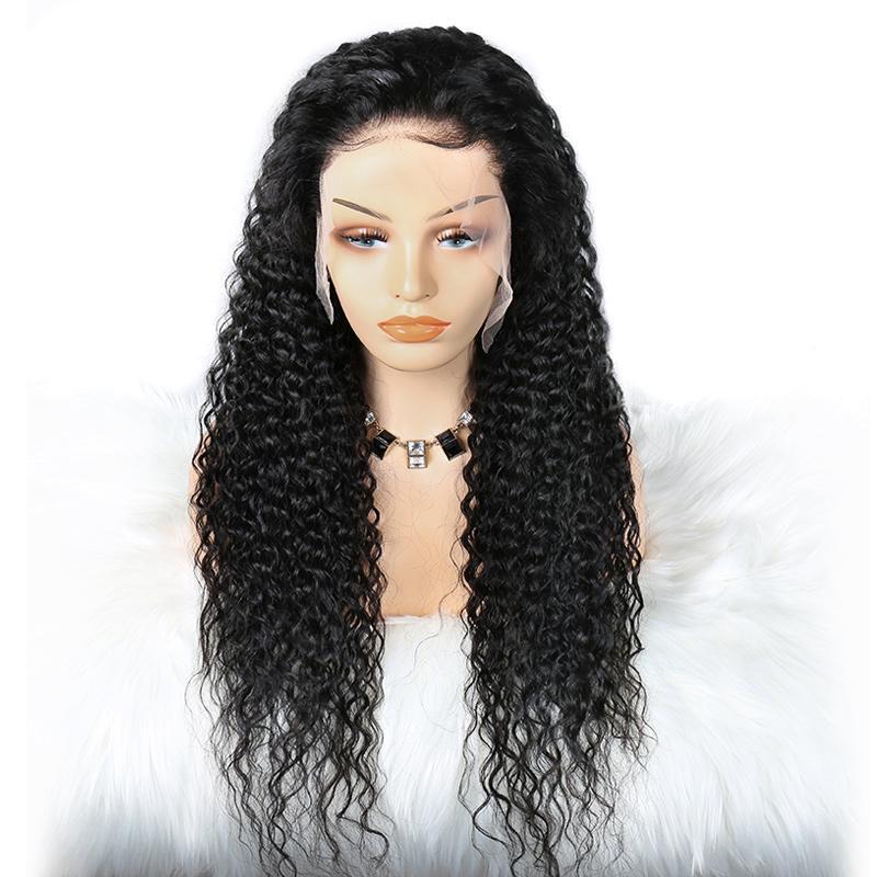 Modern Show Hair 150 Density Indian Curly Lace Front Wigs With Baby Hair Remy Human Hair 13x6 Transparent Lace Wigs For Sale