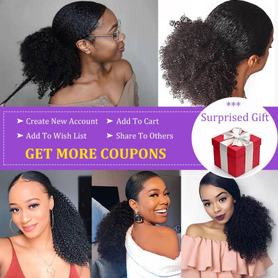 Modern Show Kinky Curly Drawstring Ponytail Brazilian Human Hair Clip In Extensions Natural Afro Curly Hairstyle