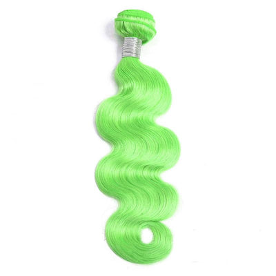 Modern Show Long Wavy Colored Hair Bundles 1pcs Brazilian Body Wave Human Hair Weave Blue/Neon Green/Red/Burgundy/Purple/Pink Color Hair Weft