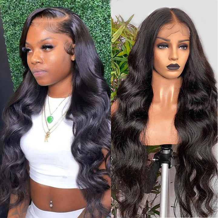 Long Black Body Wave HD 13x6 Lace Frontal Wigs Human Hair  display picture 1