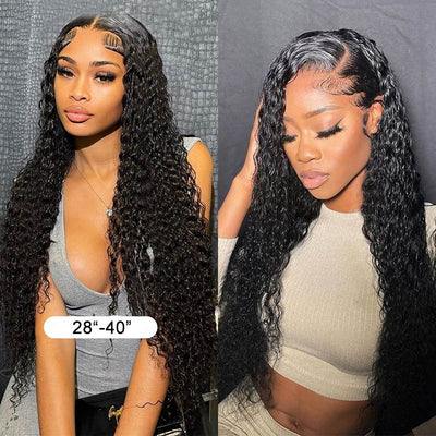 Modern Show Long Black Deep Wave Remy Human Hair Curly Weave 3 Bundles 28-40 Inch