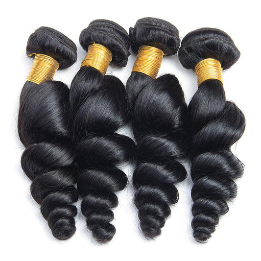 Modern Show Long Loose Wave Human Hair 4 Bundles Natural Black Color 9A 28 Inch Brazilian Hair Weave