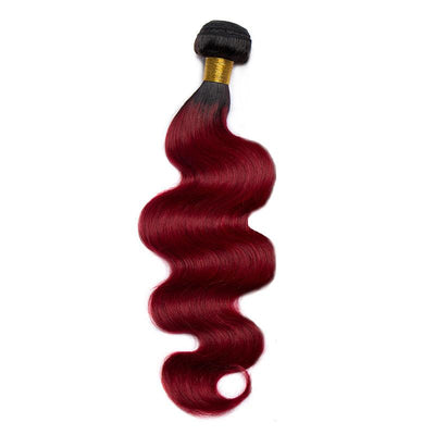 Modern Show 1b/Burgundy Color Ombre Body Wave Human Hair 1 Bundle Brazilian Remy Hair Weave