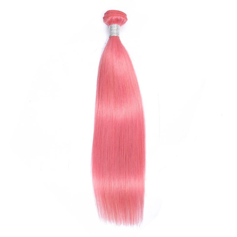 Modern Show Straight Colored Hair Bundles 1pcs Brazilian Remy Human Hair Weave Blue/Neon Green/Red/Burgundy/Purple/Pink Color Hair Weft