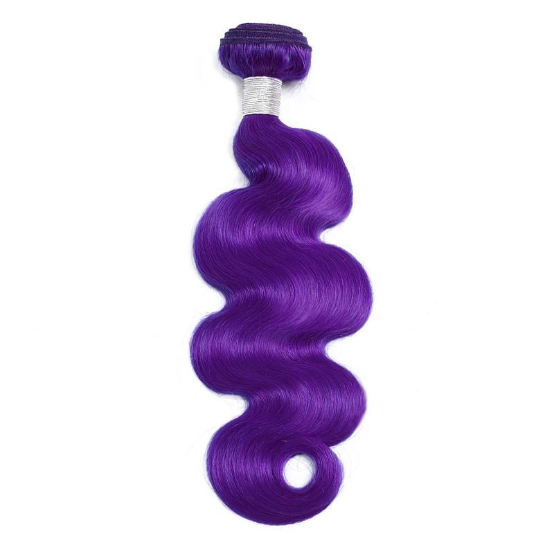 Modern Show Long Wavy Colored Hair Bundles 1pcs Brazilian Body Wave Human Hair Weave Blue/Neon Green/Red/Burgundy/Purple/Pink Color Hair Weft