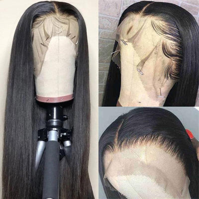Modern Show 150 Density Real Human Hair Wigs Pre Plucked Transparent Lace Wigs With Baby Hair