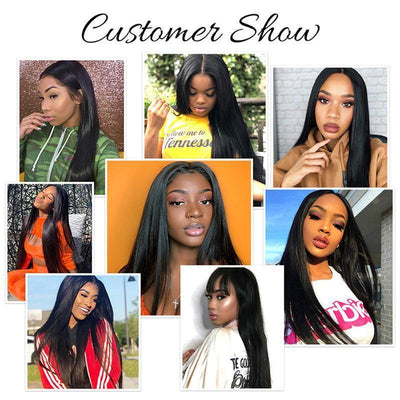 Modern Show Pre Plucked Indian Straight 13x6 Lace Frontal Wigs 150 Density Remy Human Hair Wigs For Women