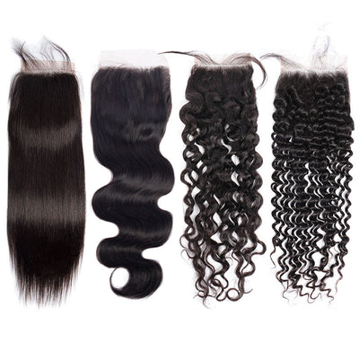 Modern Show 5x5 Invisible Swiss Lace Closure Natural Black Remy Human Hair Free Part Closure With Baby Hair