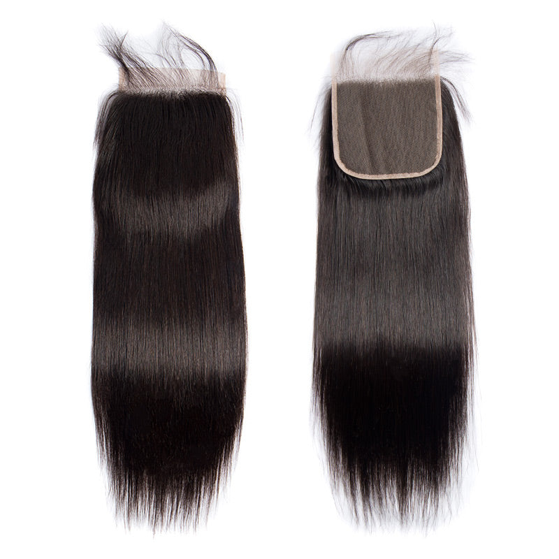 Modern Show 5x5 Invisible Swiss Lace Closure Natural Black Remy Human Hair Free Part Closure With Baby Hair