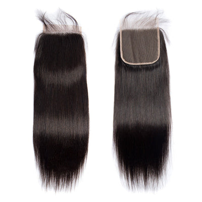 Modern Show 5x5 Invisible Swiss Lace Closure Natural Black Remy Human Hair Free Part Closure With Baby Hair