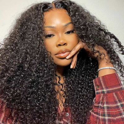 Clearance Sale| Modern Show Glueless U Part Wig 10A Kinky Curly Natural Scalp Human Hair Wigs Without Leave out