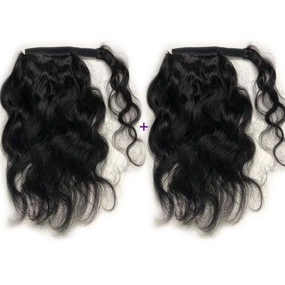 Buy 1 Get 1 Free | Modern Show Human Hair Ponytail Wrap Around Clip In Hair Extensions Straight/Body Wave/Afro Curly Hair Velcro Ponytail